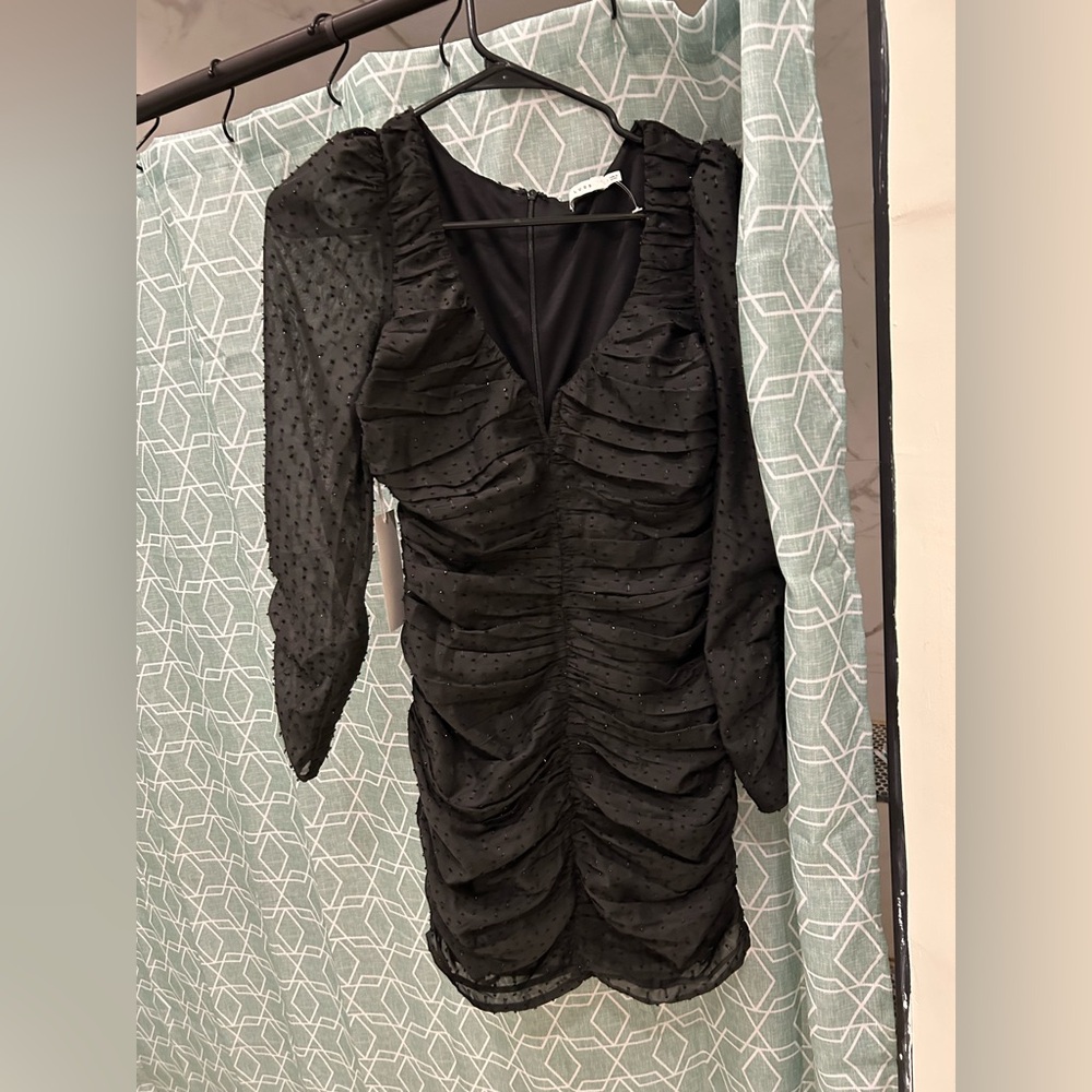Lush Elegant Black Beaded Blouse